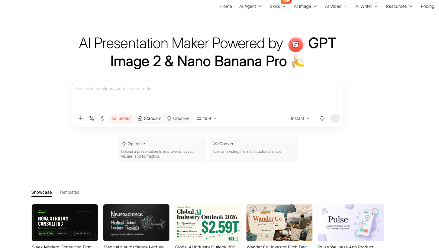 Interface do HIX AI, ferramenta de apresentação com IA